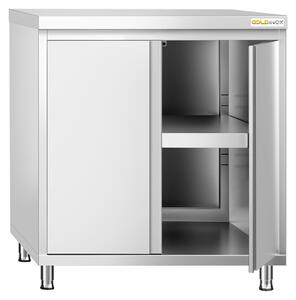 Nízká skříňka z nerezové oceli, rozměry 800 x 700 mm, PREMIUM – GOLDINOX