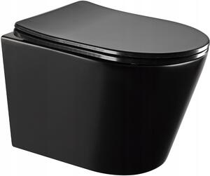 Závěsné WC MEXEN RICO RIMLESS - černé matné + Duroplast sedátko