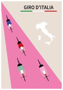 Ilustrace Giro d Italia, Poster Paperago