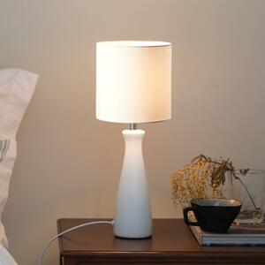 Markslöjd stolní lampa Birillo, bílá, textil/keramika, E14, Bílá / opál, Obývací pokoj / jídelna, Keramika, Moderní