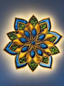 Svítící mechový obraz Mandala Flore