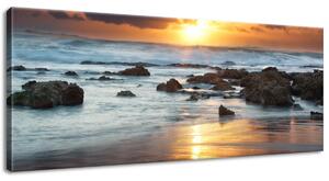Obraz na plátně Západ slunce nad oceánem Velikost: 100 x 40 cm