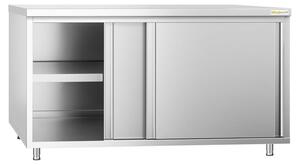 Nízká skříňka z nerezové oceli, rozměry 2000 x 800 mm, PREMIUM – GOLDINOX