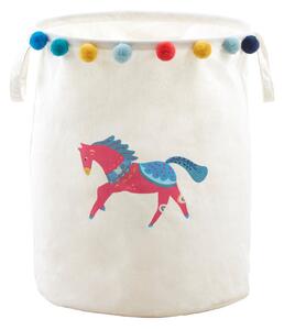 Bílý látkový dětský koš na hračky ø 38x48 cm Mimo Eclectic Horse – Premier Housewares