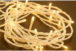 Venkovní vánoční LED řetěz, teplá bílá, bílý kabel, 30m, 300 LED