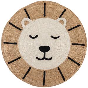 Flair Rugs Dětský koberec Jute Kids Lion Natural - 100x100 (průměr) kruh cm