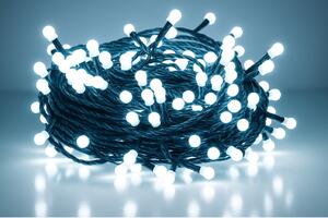 Vánoční LED řetěz s kuličkami - Cherry, 10m, 100 LED diod, studená bílá, propojovatelný