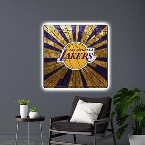 Svítící obraz Los Angeles Lakers - NBA - Stylizovaný skleněný