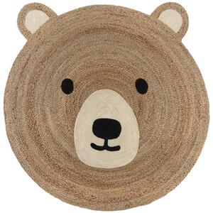 Flair Rugs koberce Dětský koberec Jute Kids Bear Natural - 100x100 (průměr) kruh cm