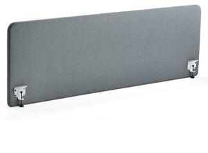 AJ Produkty Stolový paraván ZONE, bílé svorky, 2000X650x36 mm, potah Rivet, modrošedá