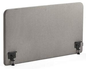 AJ Produkty Stolový paraván ZONE, černé svorky, 1200X650x36 mm, potah Rivet, stříbrnošedá