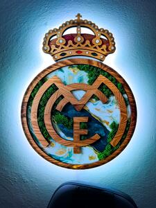 Svítící obraz Real Madrid s motivem mechu a mramoru