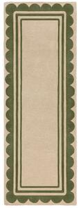 Flair Rugs, Ručně všívaný běhoun Lois Scallop Green, 80x230, zelená, chodba / předsíň