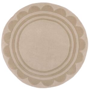 Flair Rugs AKCE: 120x120 (průměr) kruh cm Ručně všívaný kusový koberec Lois Scallop Natural kruh - 120x120 (průměr) kruh cm