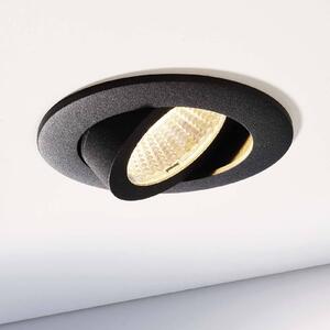 LED vestavné stropní svítidlo Dione, IP44, 3 000 K, černé, tlumené