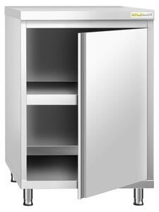 Nízká skříňka z nerezové oceli, rozměry 600 x 600 mm, PREMIUM - GOLDINOX