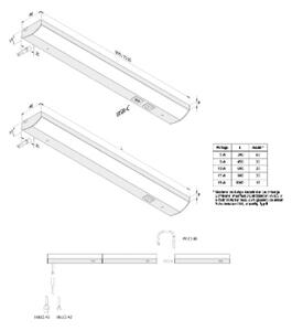 ModuLite F LED světlo pod skříňku, černé, 45 cm, 4 000 K hliník