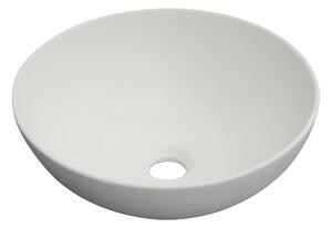 Invena Tinos, keramické umyvadlo na desku 39,5x39,5x13,5 cm, bílá matná, INV-CE-43-001-C