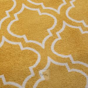 Originální žlutý koberec ve skandinávském stylu