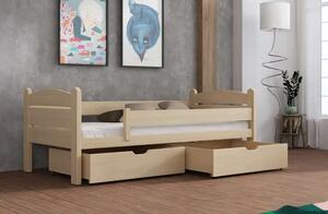 Dětská postel z masivu borovice MATES se šuplíky - 200x90 cm - přírodní