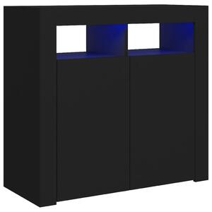 Příborník Liado s LED osvětlením - 80x35x75 cm | černý