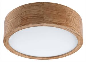 Envostar Stropní svítidlo Caspian, Ø 27 cm, IP54, dubové dřevo, stmívatelný, Světlé dřevo, Koupelna, Dřevo