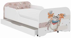 Dětská postel KIM - MEDVÍDEK A LIŠÁK 160x80 cm