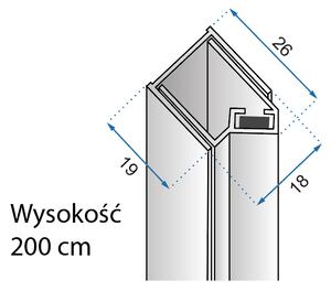 Rea Hugo, boční profil a magnetická lišta 200 cm, měděná matná, REA-K6752
