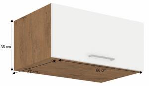 Horní kuchyňská skříňka 80 NAGU-36 1F Velaga (lesk bílý + dub lancelot). 1015515