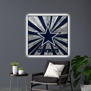 Svítící obraz Dallas Cowboys - stylizovaný skleněný