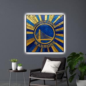 Svítící obraz Golden State Warriors - stylizované sklo