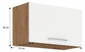 Horní kuchyňská skříňka 60 GU-36 1F Velaga (lesk bílý + dub lancelot). 1015518