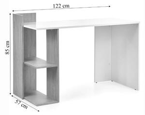 Pracovní stůl B-001 dub wotan/bílá mat