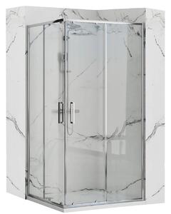 Rea Punto - Sprchový kout s posuvnými dveřmi 100x80cm čiré sklo, chromový profil, REA-K1889