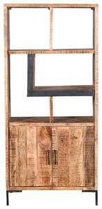 REGÁL, přírodní barvy, černá, mangové dřevo, 88/192/40 cm MID.YOU - Knihovny, Online Only