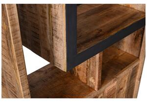 REGÁL, přírodní barvy, černá, mangové dřevo, 88/192/40 cm MID.YOU - Knihovny, Online Only