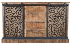 KOMODA, mangové dřevo, přírodní barvy, černá, 140/85/45 cm MID.YOU - Šuplíkové komody, Online Only