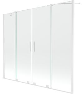 Mexen Velar Duo, 2-křídlová posuvná vanová zástěna 170 x 150 cm, 8mm čiré sklo, bílý profil, 896-170-000-02-20