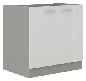 Dolní kuchyňská skříňka 80 D 2F BB Pleitton (lesk bílý)