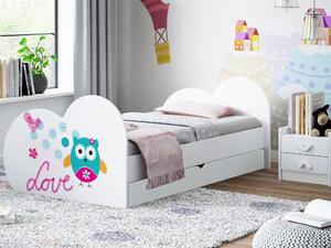 Dětská postel SOVIČKA 160x80 cm, se šuplíkem (11 barev) + matrace ZDARMA