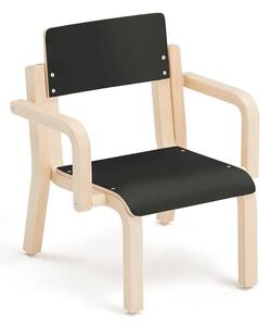 AJ Produkty Dětská židle DANTE, s područkami, výška 260 mm, bříza/černá