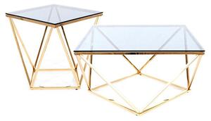 Nábytek Pyramida, s.r.o. Konferenční stolek SILVER A zlatá/kouřové sklo
