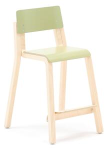 AJ Produkty Vysoká dětská židle DANTE, výška 500 mm, bříza/zelená