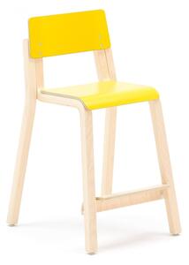 AJ Produkty Vysoká dětská židle DANTE, výška 500 mm, bříza/žlutá