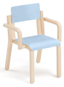 AJ Produkty Dětská židle DANTE, s područkami, výška 310 mm, bříza/modrá