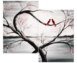 Obraz na plátně Ptačí láska - 2 dílný Rozměry: 80 x 70 cm