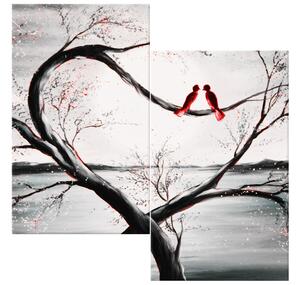 Obraz na plátně Ptačí láska - 2 dílný Rozměry: 80 x 70 cm