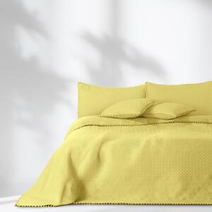 Žlutý přehoz na postel AmeliaHome Meadore, 220 x 240 cm