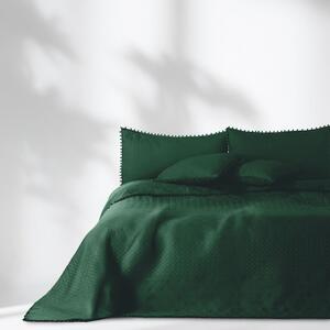 Lahvově zelený přehoz na postel AmeliaHome Meadore, 200 x 220 cm