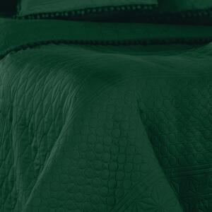 Lahvově zelený přehoz na postel AmeliaHome Meadore, 200 x 220 cm